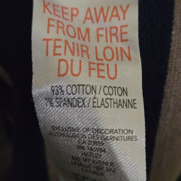 Hatley Navy Beige Draped Bateau Neck Striped Jersey Midi Dress Size L - Picture 6 of 6